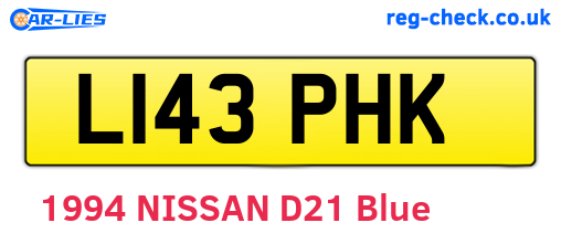 L143PHK are the vehicle registration plates.