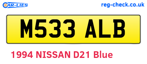 M533ALB are the vehicle registration plates.