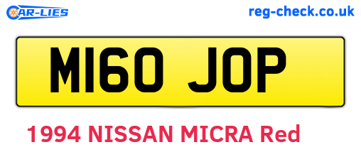 M160JOP are the vehicle registration plates.