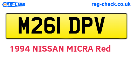 M261DPV are the vehicle registration plates.