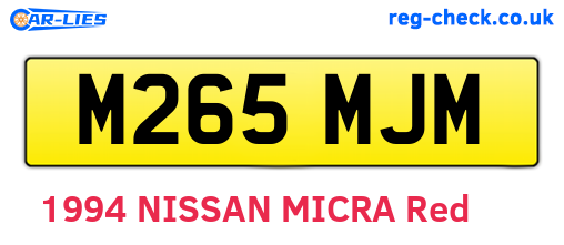 M265MJM are the vehicle registration plates.