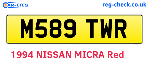 M589TWR are the vehicle registration plates.