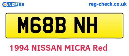 M68BNH are the vehicle registration plates.
