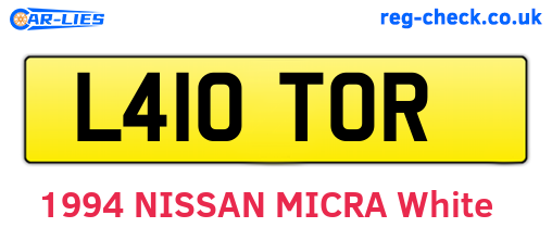 L410TOR are the vehicle registration plates.