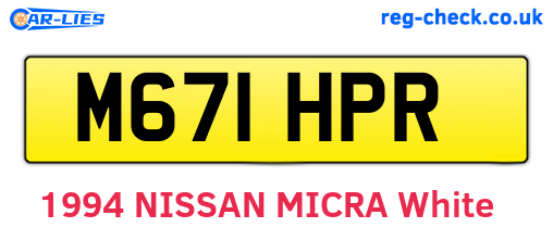 M671HPR are the vehicle registration plates.