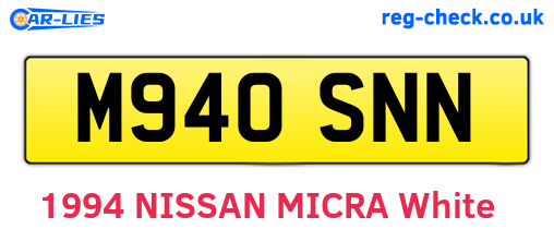 M940SNN are the vehicle registration plates.