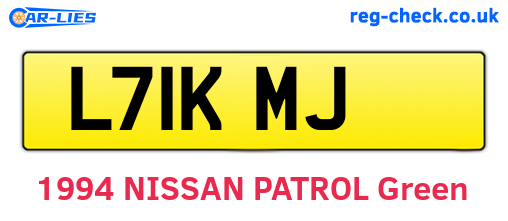 L71KMJ are the vehicle registration plates.