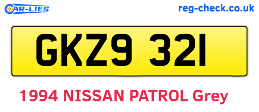 GKZ9321 are the vehicle registration plates.