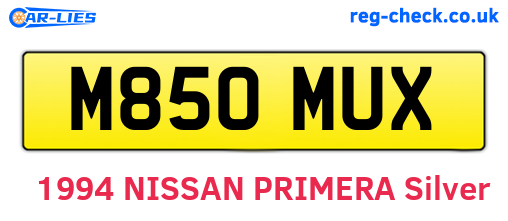 M850MUX are the vehicle registration plates.