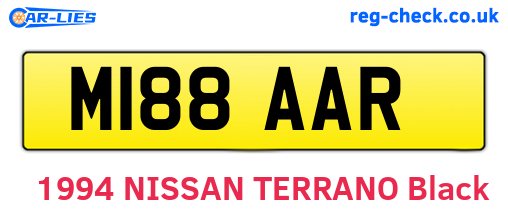 M188AAR are the vehicle registration plates.