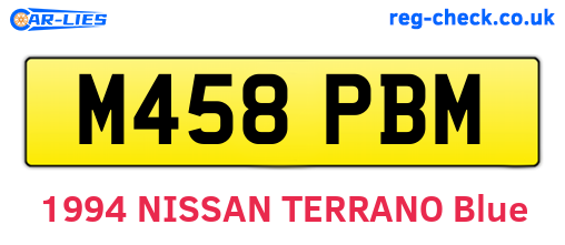 M458PBM are the vehicle registration plates.