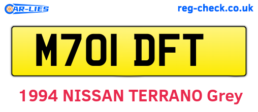 M701DFT are the vehicle registration plates.