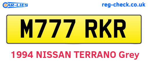 M777RKR are the vehicle registration plates.