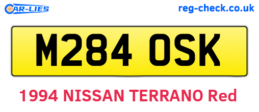 M284OSK are the vehicle registration plates.