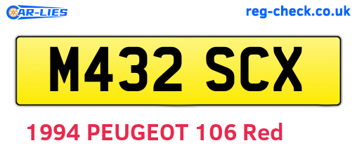 M432SCX are the vehicle registration plates.