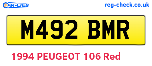 M492BMR are the vehicle registration plates.