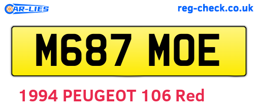 M687MOE are the vehicle registration plates.