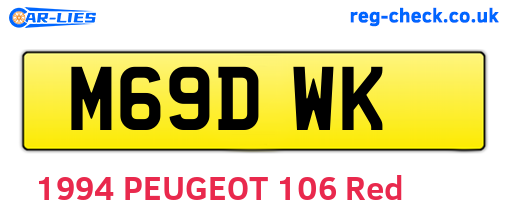 M69DWK are the vehicle registration plates.