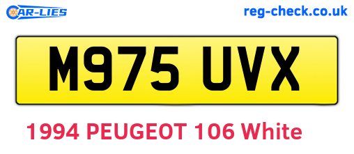 M975UVX are the vehicle registration plates.