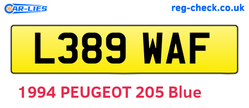 L389WAF are the vehicle registration plates.
