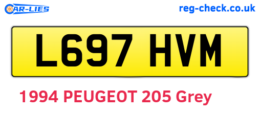 L697HVM are the vehicle registration plates.