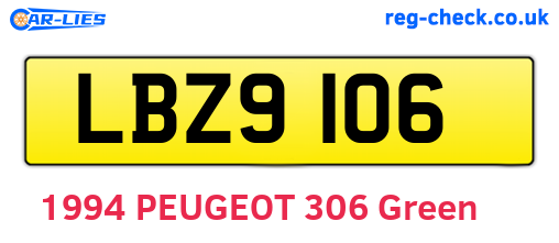 LBZ9106 are the vehicle registration plates.