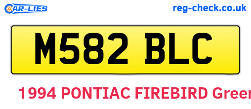 M582BLC are the vehicle registration plates.