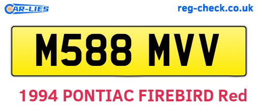 M588MVV are the vehicle registration plates.