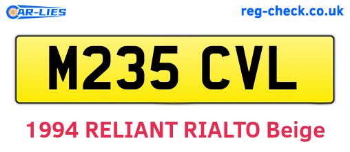 M235CVL are the vehicle registration plates.