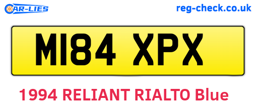 M184XPX are the vehicle registration plates.