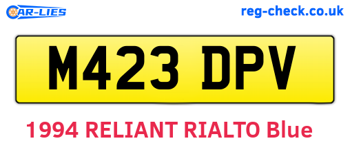 M423DPV are the vehicle registration plates.