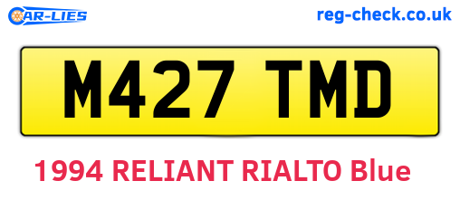 M427TMD are the vehicle registration plates.