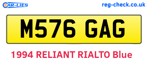 M576GAG are the vehicle registration plates.