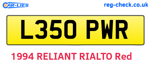 L350PWR are the vehicle registration plates.