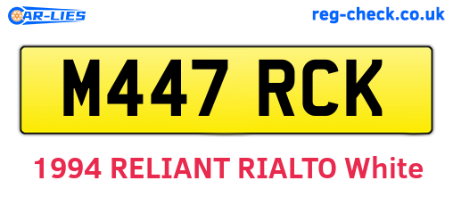 M447RCK are the vehicle registration plates.