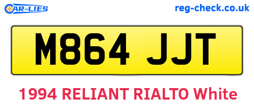 M864JJT are the vehicle registration plates.