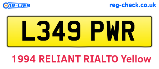 L349PWR are the vehicle registration plates.