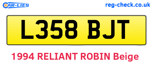 L358BJT are the vehicle registration plates.