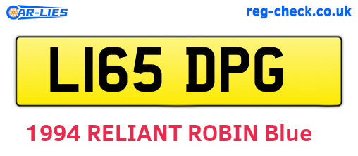 L165DPG are the vehicle registration plates.