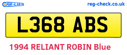 L368ABS are the vehicle registration plates.