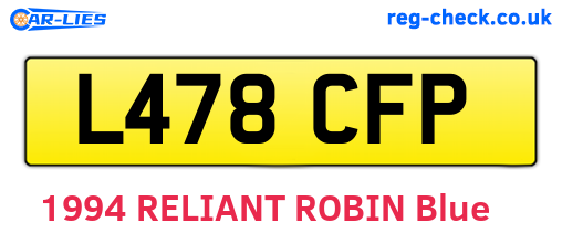L478CFP are the vehicle registration plates.