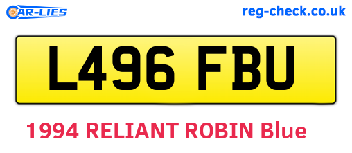 L496FBU are the vehicle registration plates.