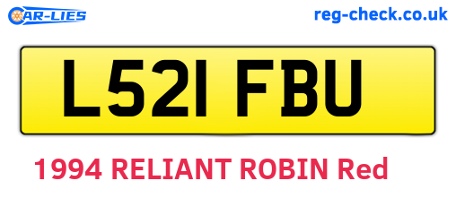 L521FBU are the vehicle registration plates.