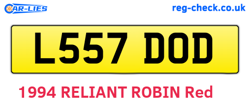 L557DOD are the vehicle registration plates.