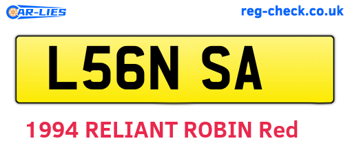 L56NSA are the vehicle registration plates.