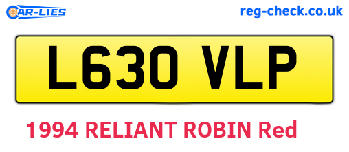 L630VLP are the vehicle registration plates.