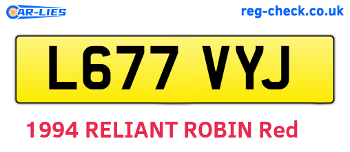 L677VYJ are the vehicle registration plates.