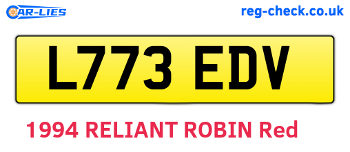 L773EDV are the vehicle registration plates.