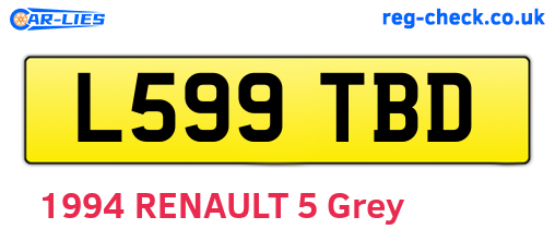L599TBD are the vehicle registration plates.