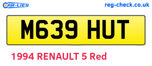 M639HUT are the vehicle registration plates.